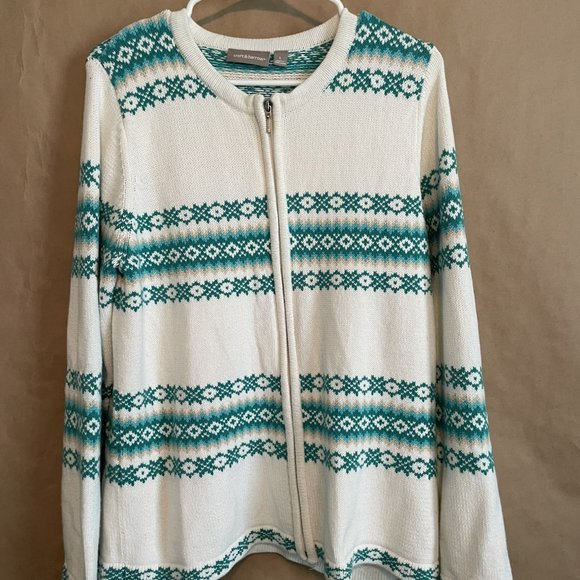 Croft & Barrow Cardigan Sweater with Full Zipper, Women's Size Large - Picture 1 of 13